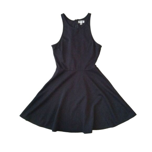Olsenboye Black Sleeveless Fit & Flare Mini Halter Neck Dress Juniors Size 5 - Picture 1 of 16